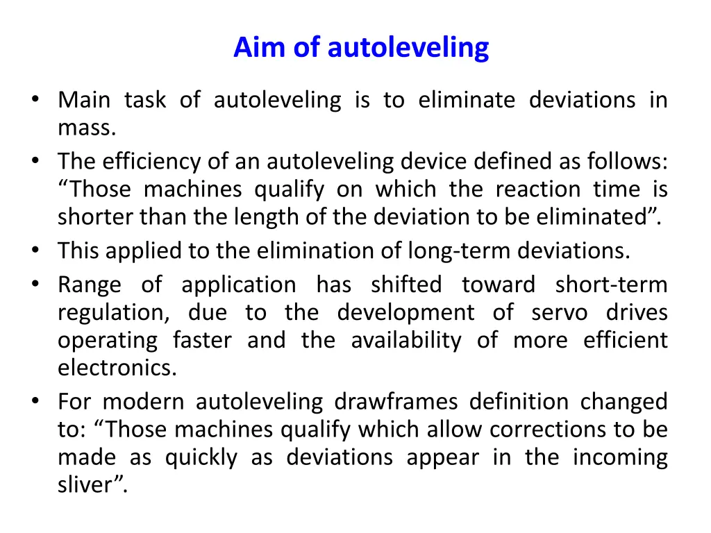 aim of autoleveling