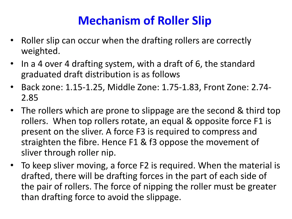 mechanism of roller slip