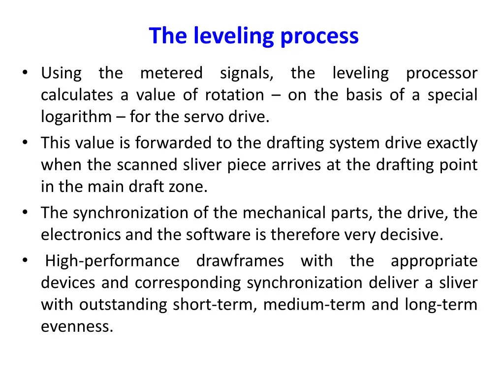 the leveling process