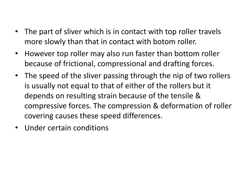 the part of sliver which is in contact with