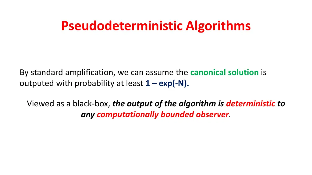 pseudodeterministic algorithms