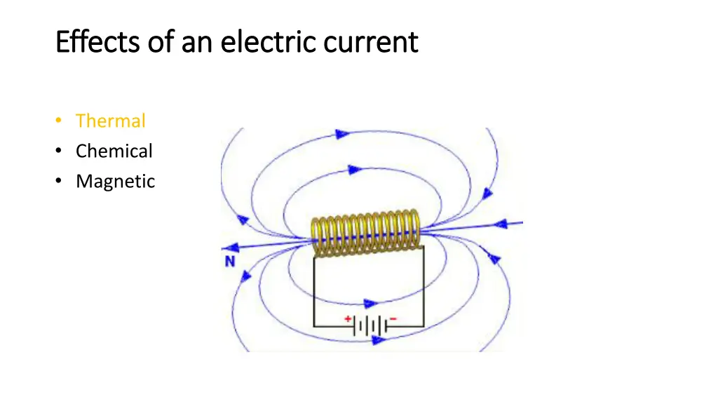 effects of an electric current effects