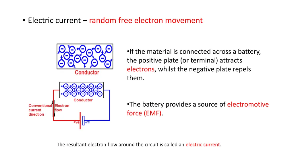 electric current random free electron movement