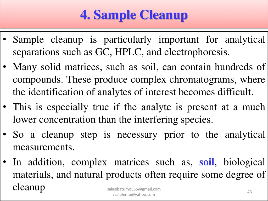 4 sample cleanup