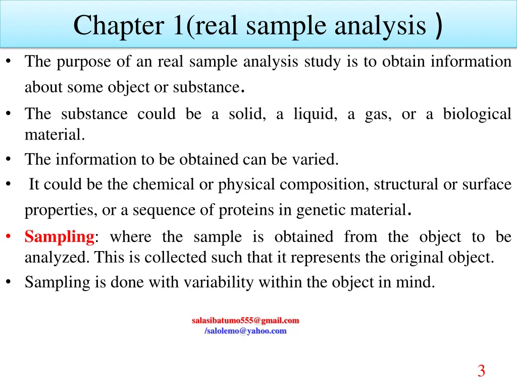 chapter 1 real sample analysis