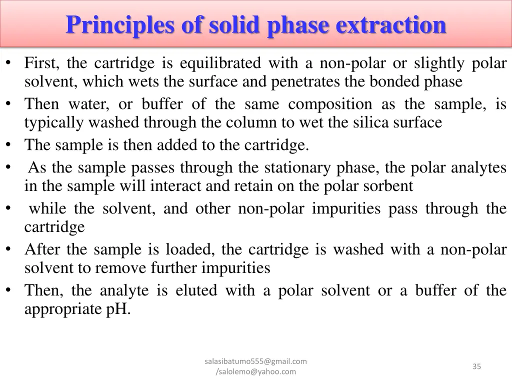 principles of solid phase extraction