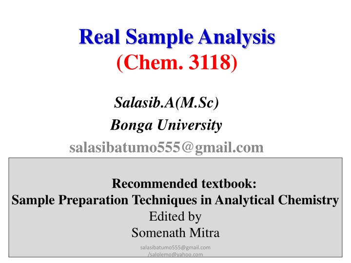 real sample analysis chem 3118