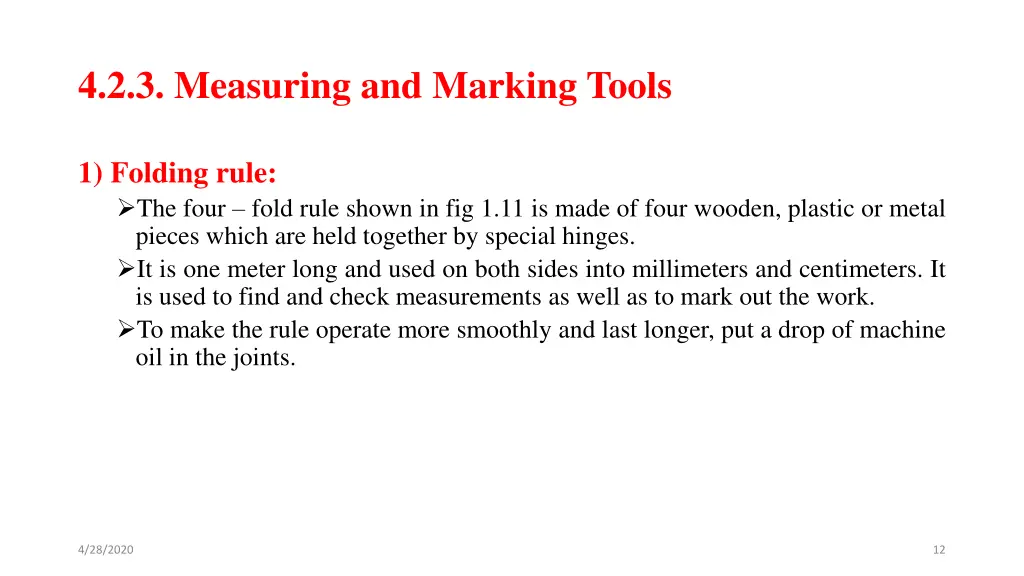 4 2 3 measuring and marking tools