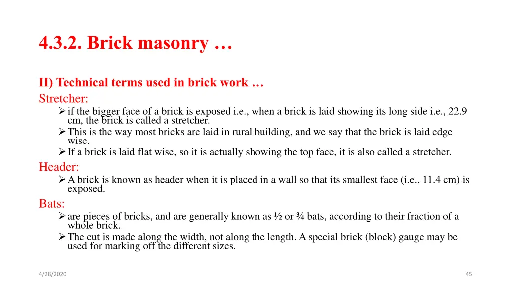 4 3 2 brick masonry 4