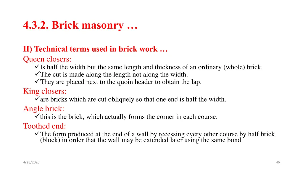 4 3 2 brick masonry 5