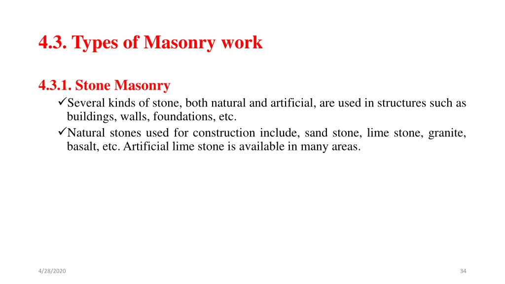 4 3 types of masonry work