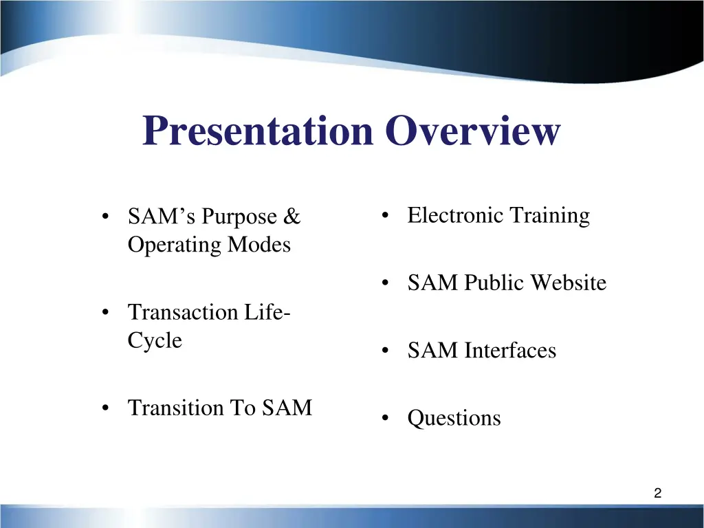 presentation overview