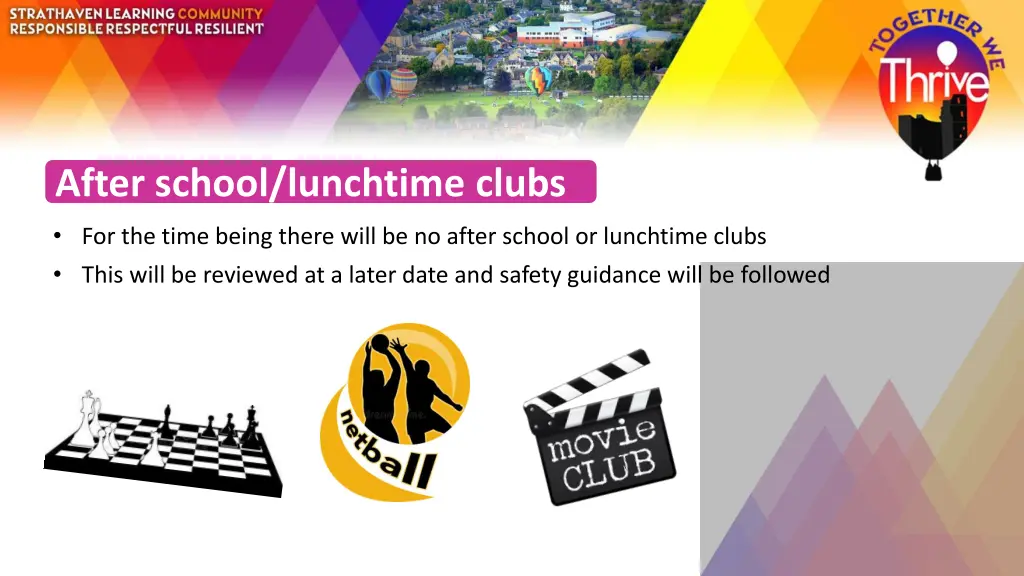 after school lunchtime clubs