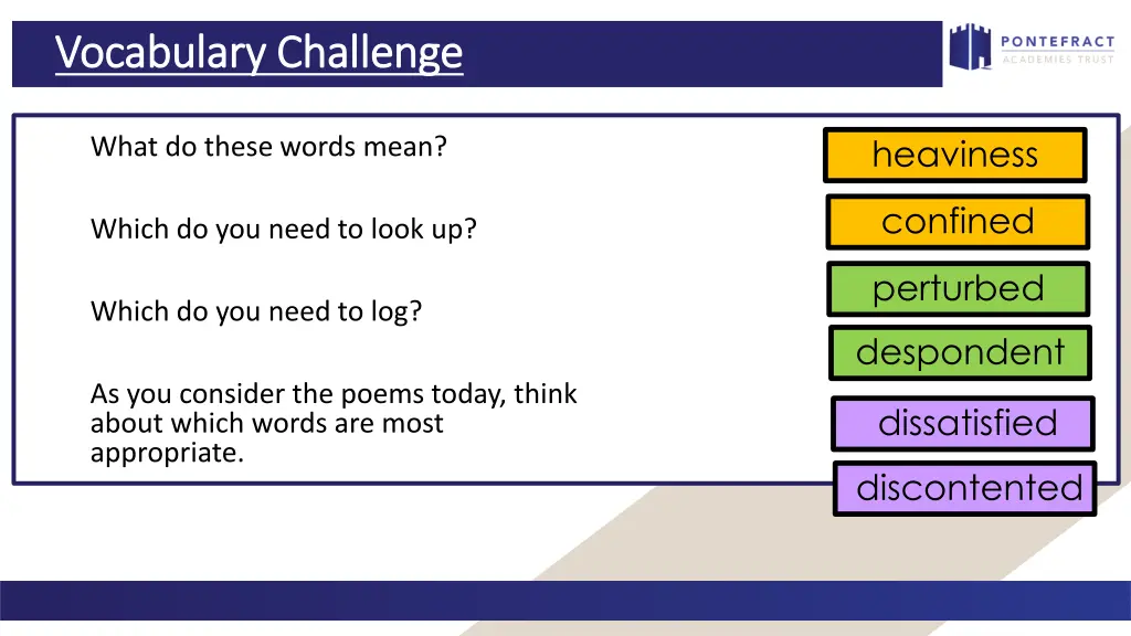 vocabulary challenge vocabulary challenge