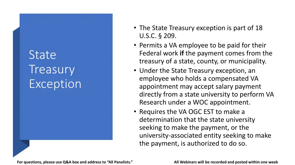 the state treasury exception is part