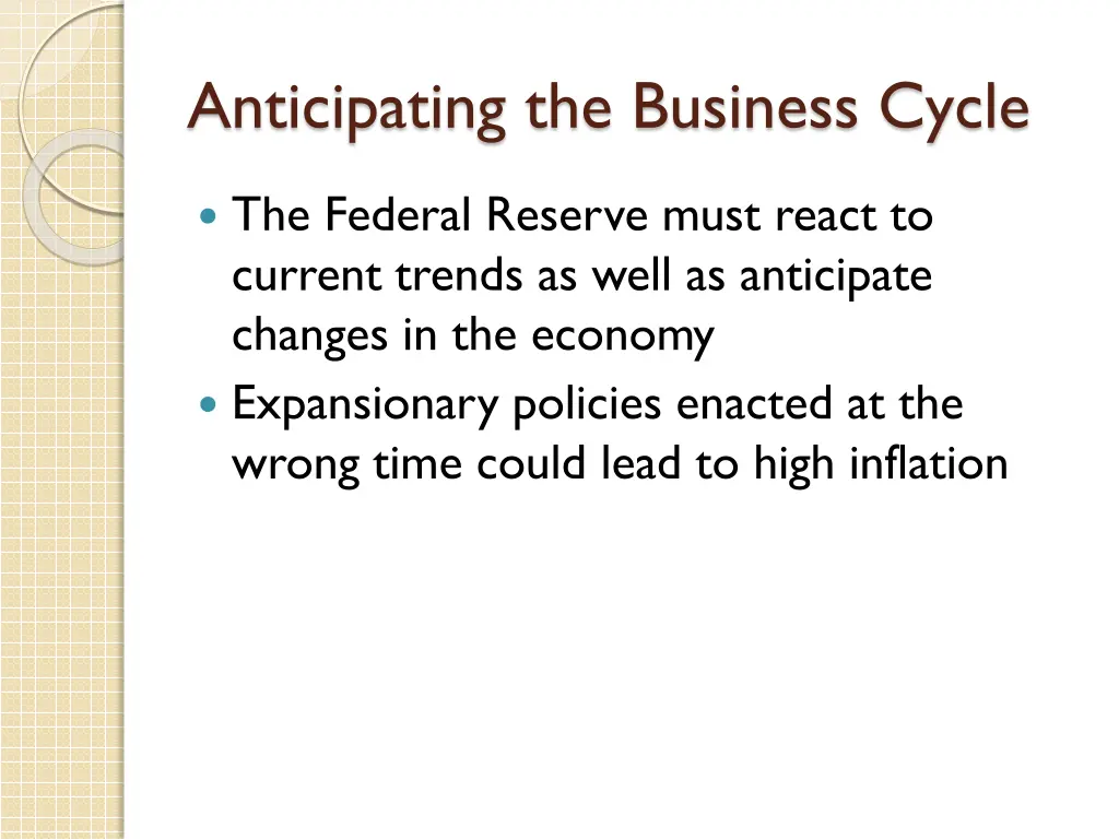 anticipating the business cycle