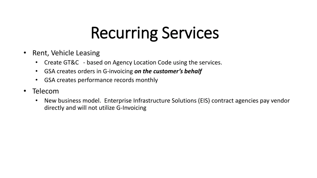 recurring services recurring services