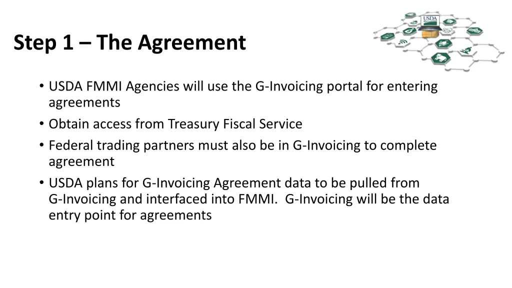 step 1 the agreement