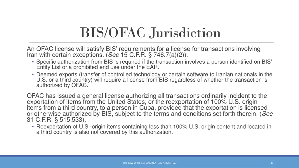 bis ofac jurisdiction 1