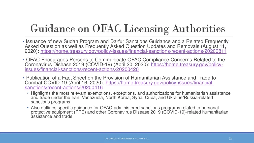 guidance on ofac licensing authorities 2