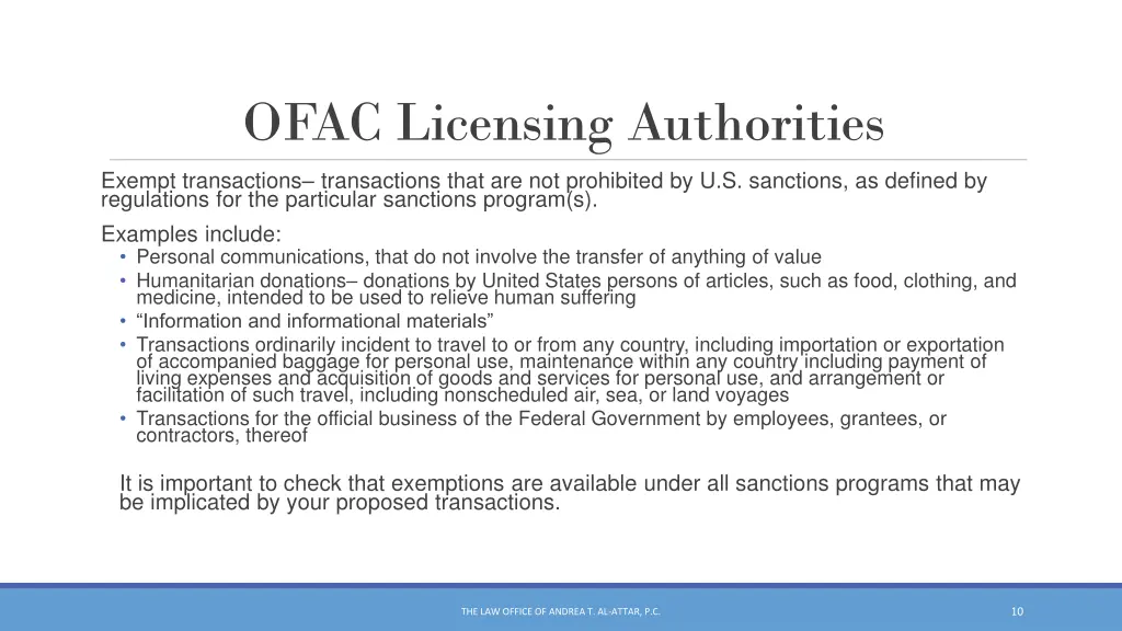 ofac licensing authorities 2