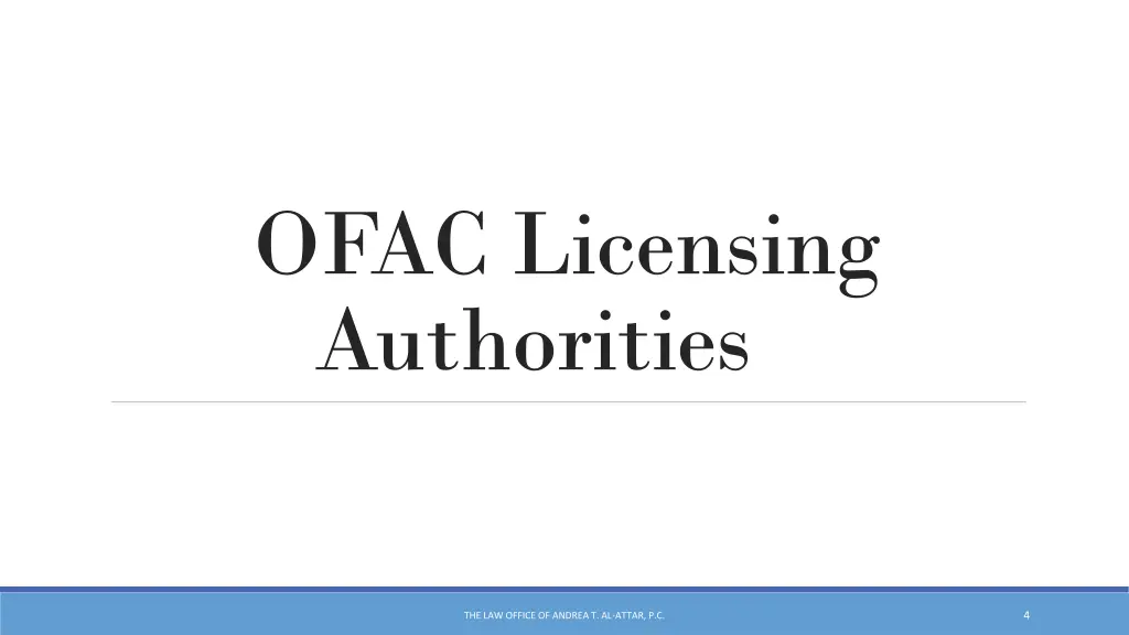 ofac licensing authorities