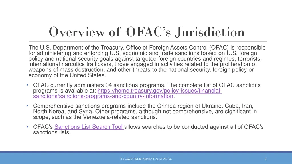 overview of ofac s jurisdiction