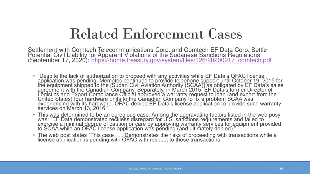 related enforcement cases