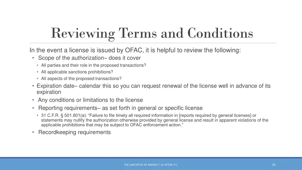 reviewing terms and conditions