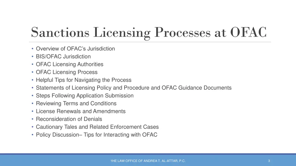 sanctions licensing processes at ofac 1