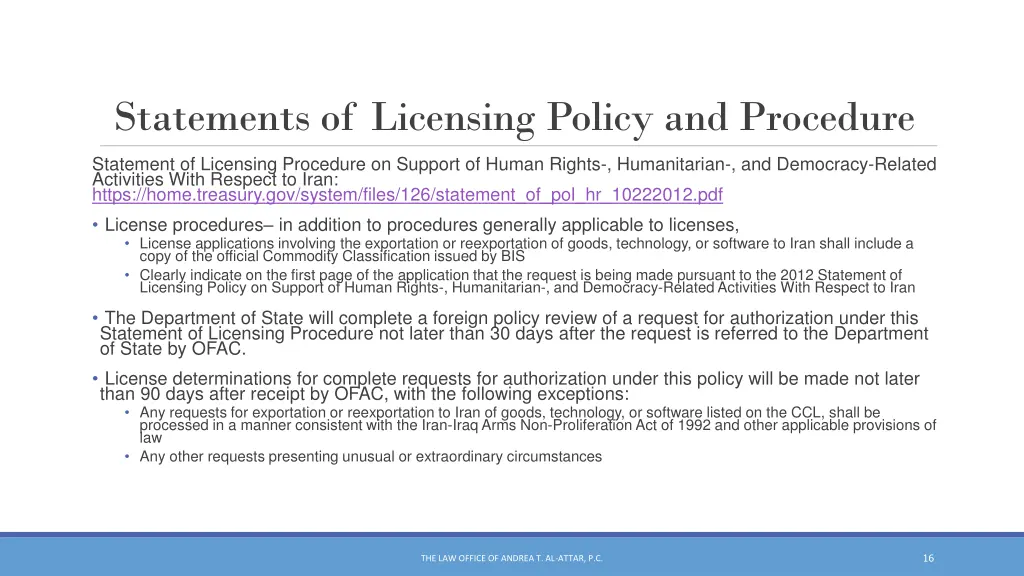 statements of licensing policy and procedure 1