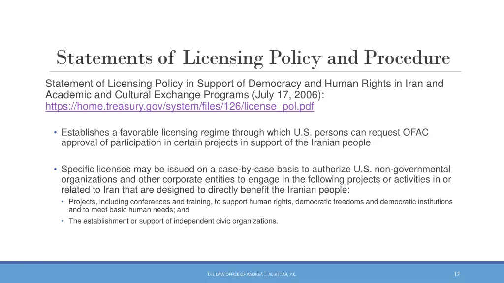 statements of licensing policy and procedure 2