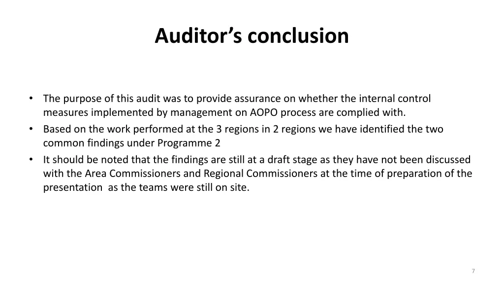 auditor s conclusion