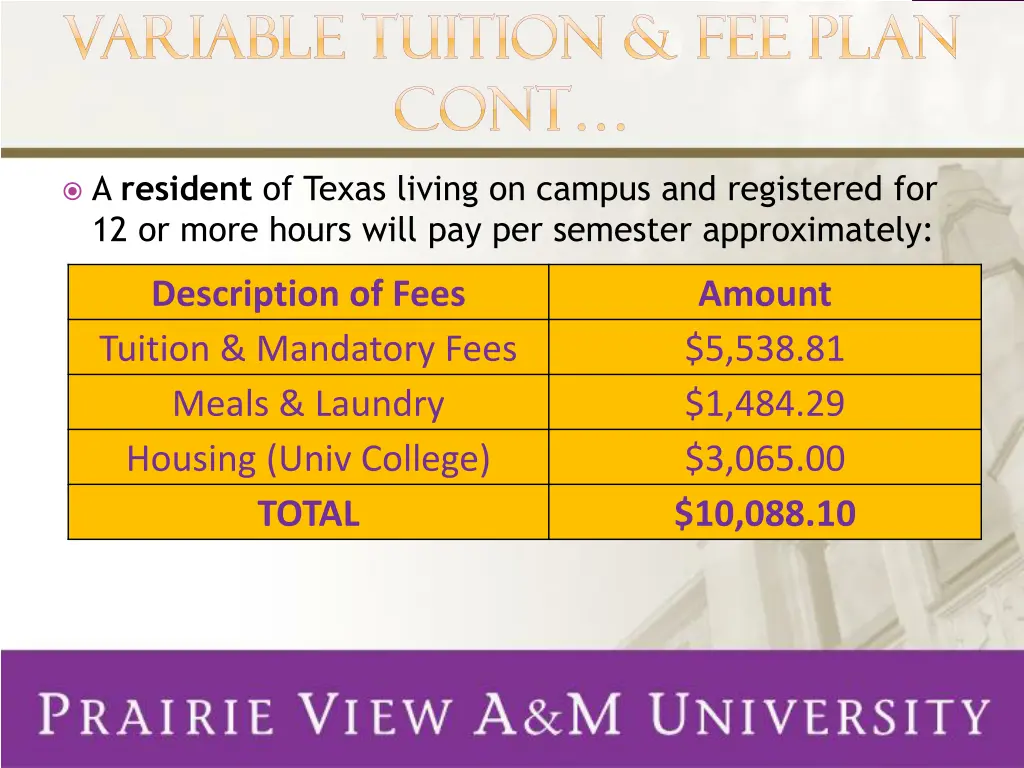 variable tuition fee plan variable tuition