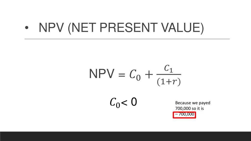 npv net present value