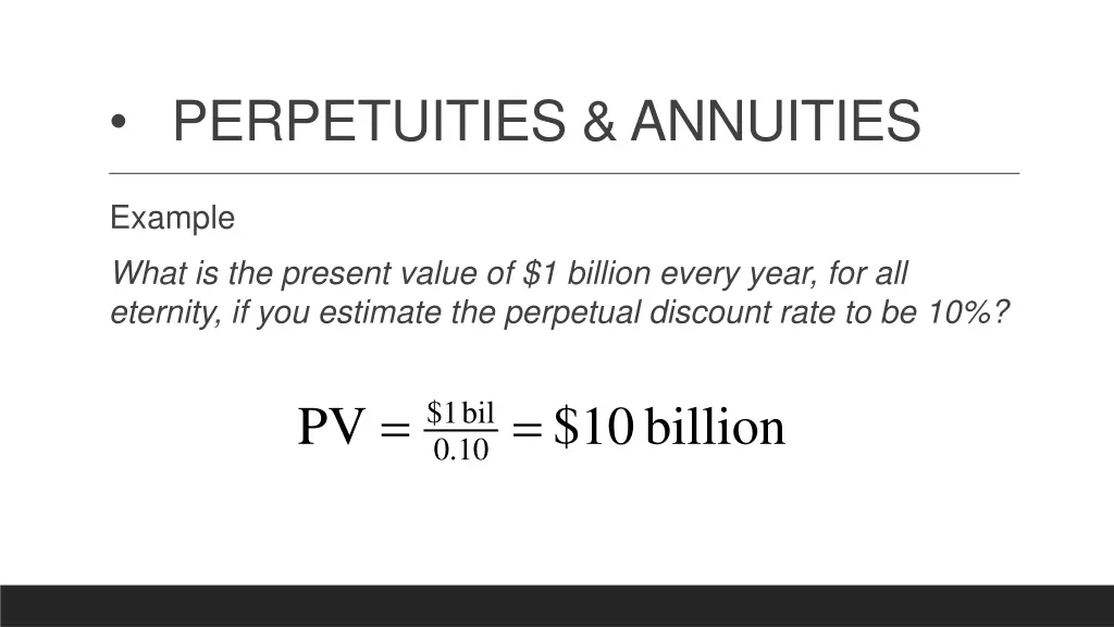 perpetuities annuities 1