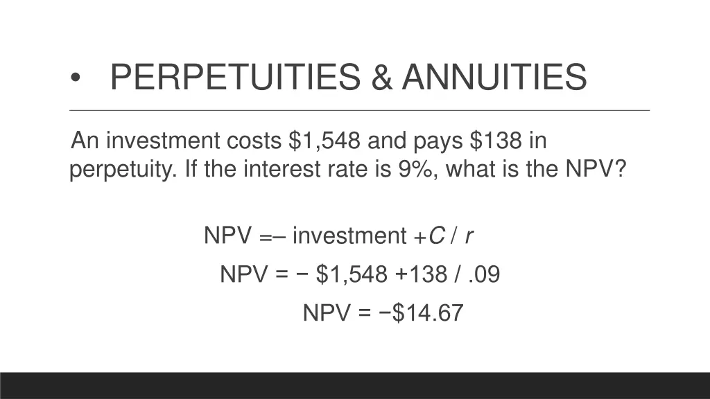 perpetuities annuities 2