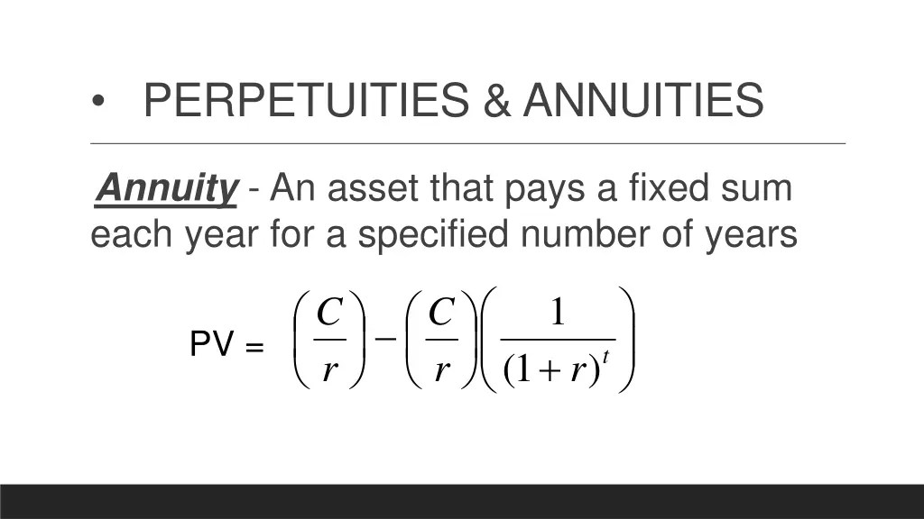 perpetuities annuities 5