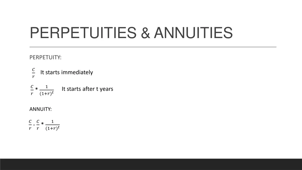 perpetuities annuities 6