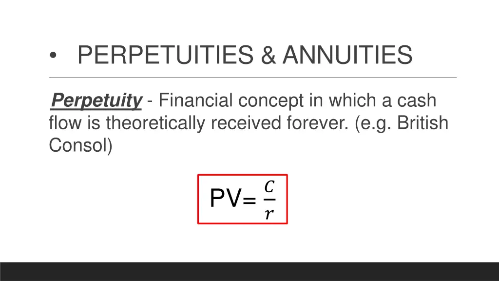 perpetuities annuities