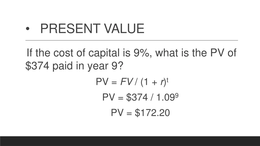 present value 2