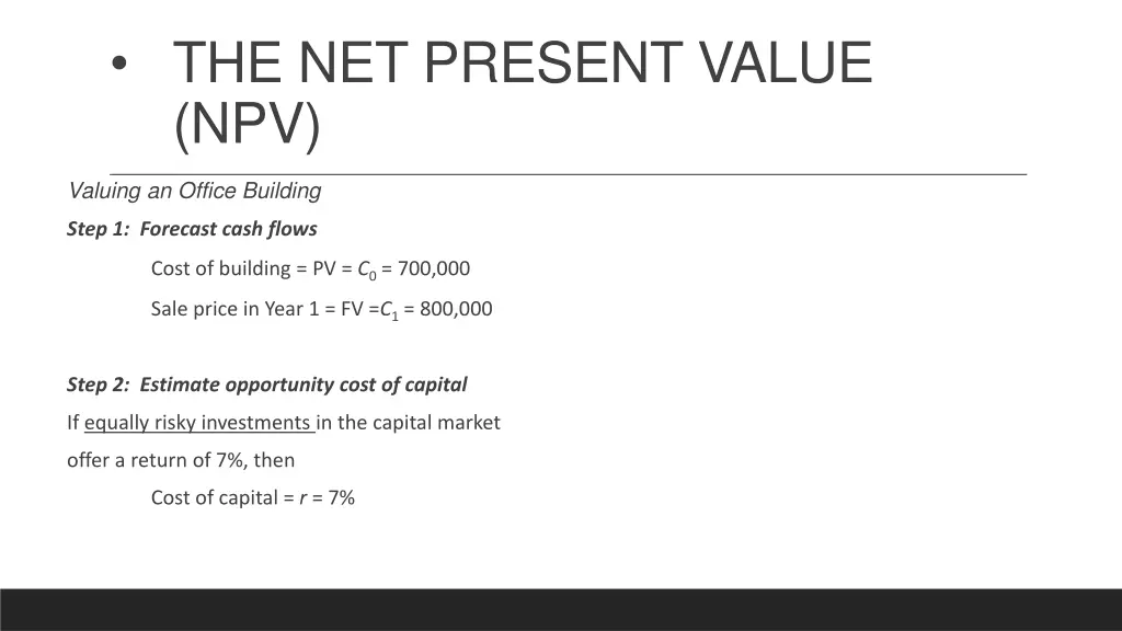 the net present value npv 4