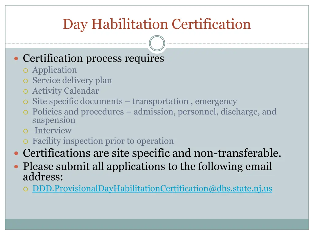 day habilitation certification 1