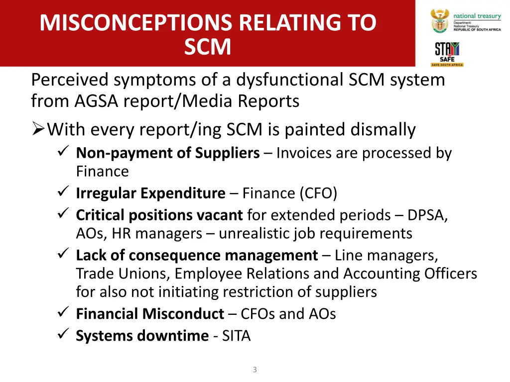 misconceptions relating to scm perceived symptoms