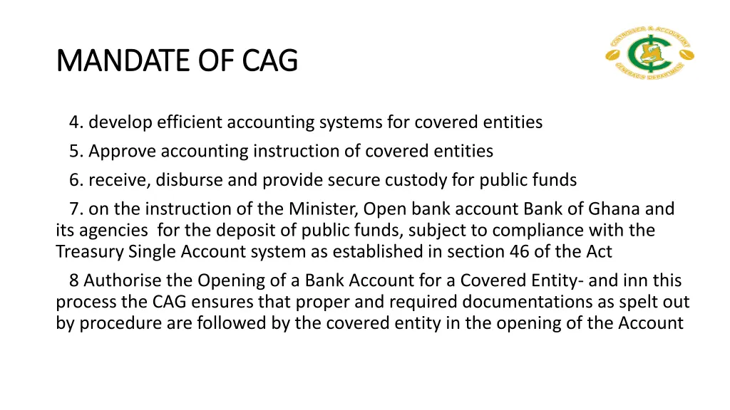 mandate of cag mandate of cag