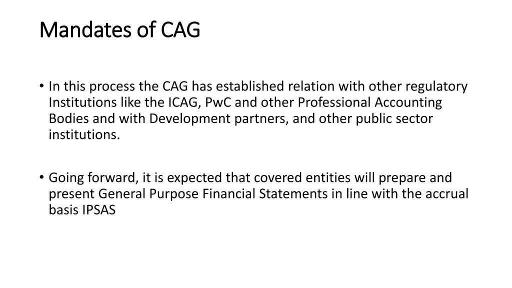 mandates of cag mandates of cag 1