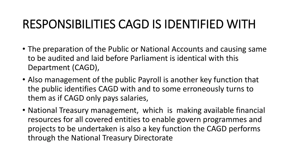 responsibilities responsibilities cag