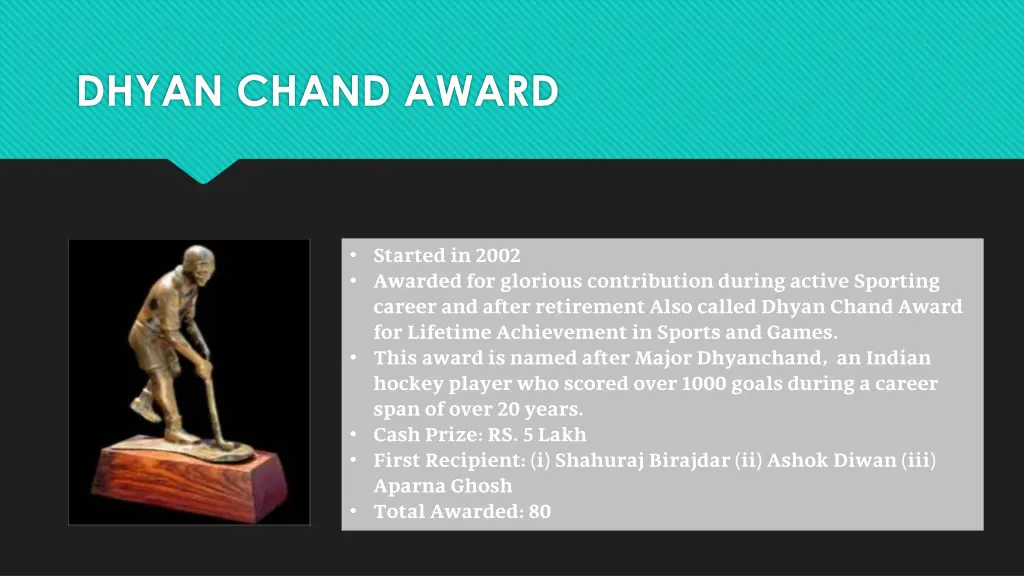 dhyan chand award