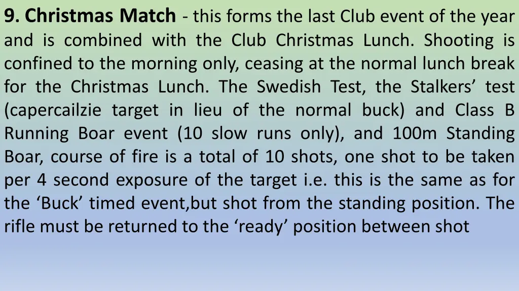 9 christmas match this forms the last club event