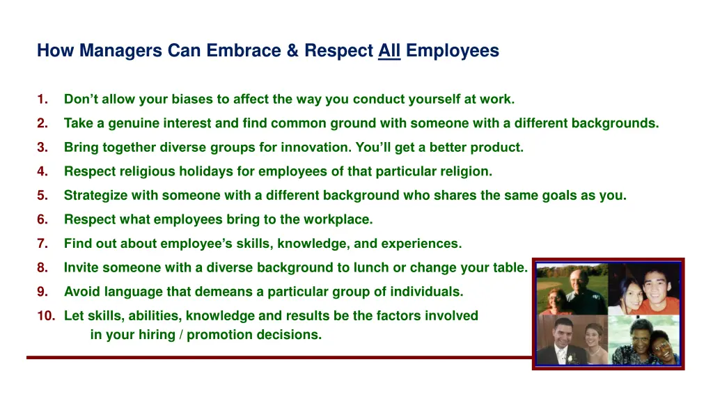 how managers can embrace respect all employees